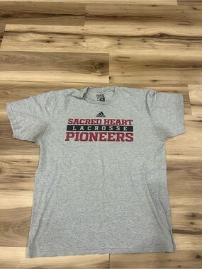 adidas Grey 'Sacred Heart Lacrosse Pioneers' Short Sleeve Tee